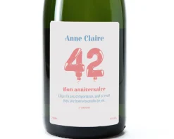 Bouteille de champagne personnalisée anniversaire - Ballons Rose|Cadeaux.com