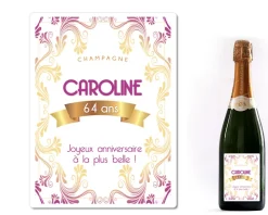 Bouteille de champagne personnalisée anniversaire - Rose|Cadeaux.com Online