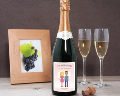 Bouteille de champagne personnalisée couple - Family Circus|Cadeaux.com Clearance