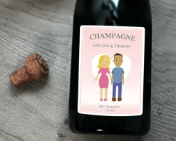Bouteille de champagne personnalisée couple - Family Circus|Cadeaux.com Clearance