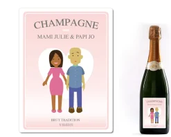 Bouteille de champagne personnalisée couple - Family Circus|Cadeaux.com Clearance