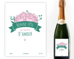 Bouteille de champagne personnalisée - Maman Fleurie|Cadeaux.com Best