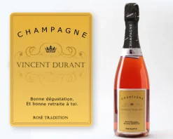 Bouteille de champagne rosé personnalisée - Prénom|Cadeaux.com