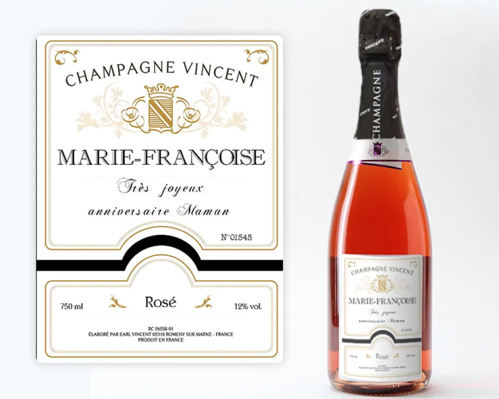 Bouteille de champagne rosé personnalisée - Nom et message|Cadeaux.com Clearance