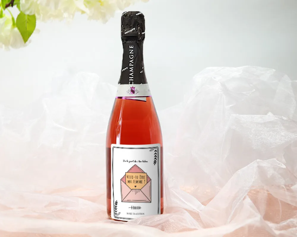Bouteille de champagne rosé personnalisée - Veux-tu être (...) ?|Cadeaux.com Sale