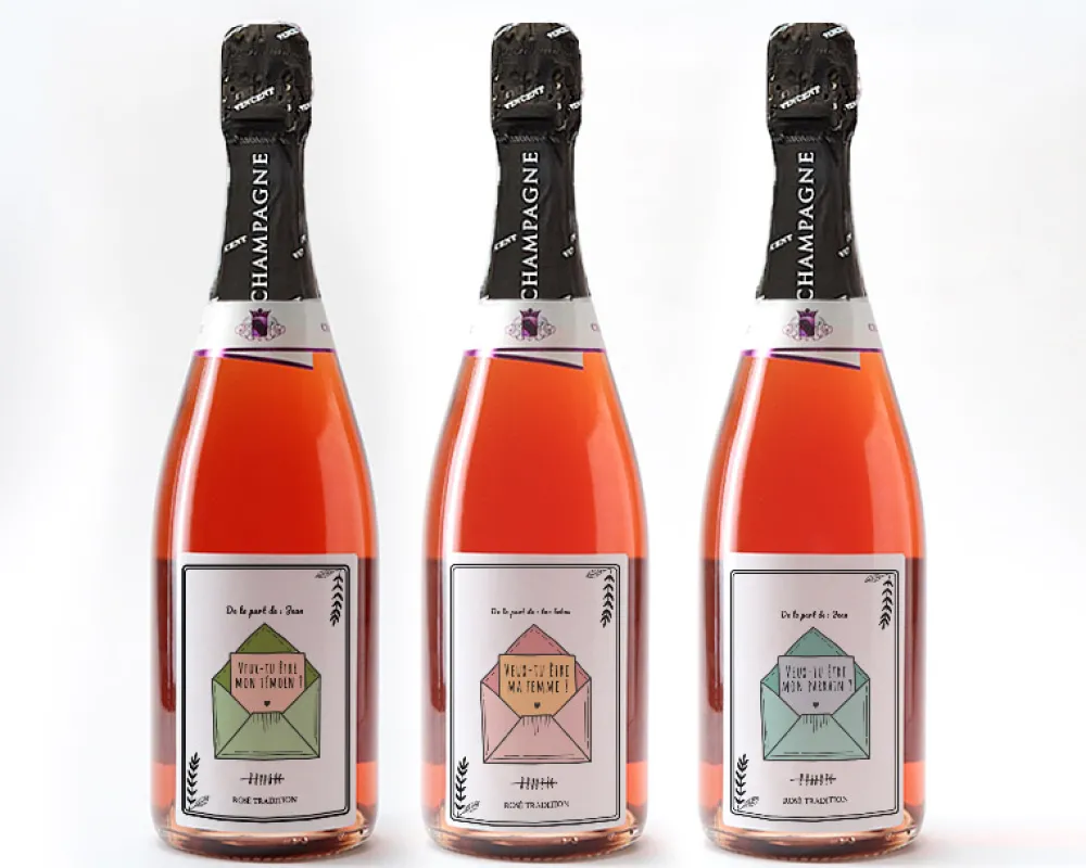 Bouteille de champagne rosé personnalisée - Veux-tu être (...) ?|Cadeaux.com Sale