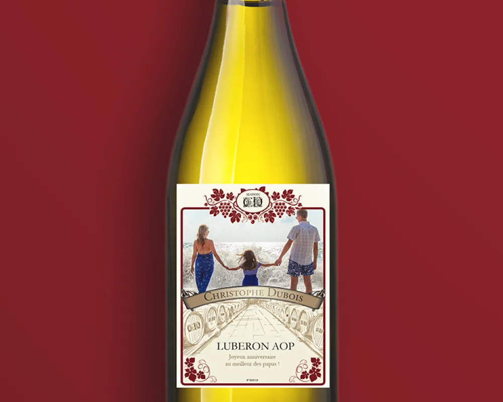 Bouteille de vin blanc personnalisée photo|Cadeaux.com Hot