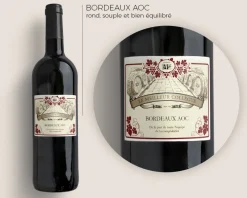 Bouteille de vin de Bordeaux personnalisée message - Avec coffret sommelier|Cadeaux.com Outlet