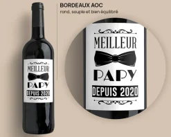 Bouteille de vin de Bordeaux personnalisée - Meilleur Grand-Père|Cadeaux.com Outlet