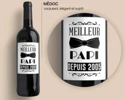 Bouteille de vin de Bordeaux personnalisée - Meilleur Grand-Père|Cadeaux.com Outlet
