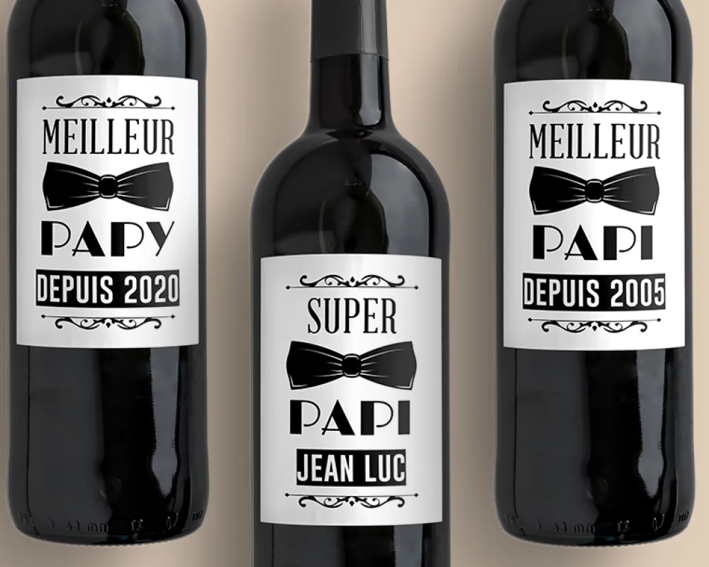 Bouteille de vin de Bordeaux personnalisée - Meilleur Grand-Père|Cadeaux.com Outlet