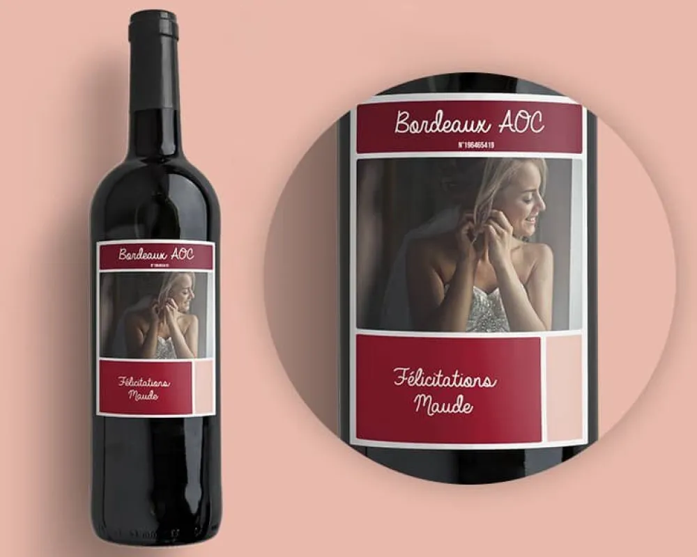 Bouteille de vin de Bordeaux personnalisée photo - Elegance|Cadeaux.com Best