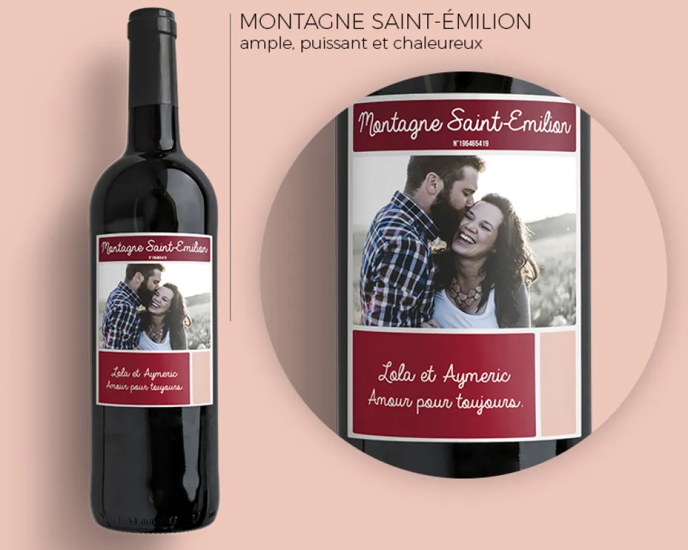 Bouteille de vin de Bordeaux personnalisée photo - Elegance|Cadeaux.com Best