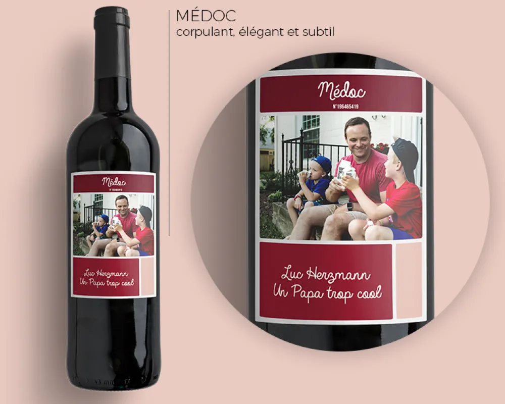 Bouteille de vin de Bordeaux personnalisée photo - Elegance|Cadeaux.com Best