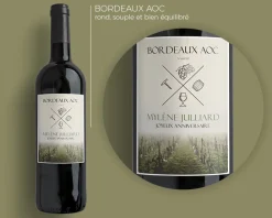 Bouteille de vin de Bordeaux personnalisée message - Vignes|Cadeaux.com Best