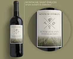 Bouteille de vin de Bordeaux personnalisée message - Vignes|Cadeaux.com Best