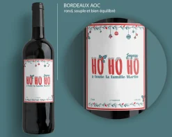 Bouteille de vin de Bordeaux personnalisée Noël - Ho Ho Ho !|Cadeaux.com Outlet