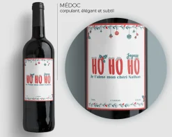 Bouteille de vin de Bordeaux personnalisée Noël - Ho Ho Ho !|Cadeaux.com Outlet