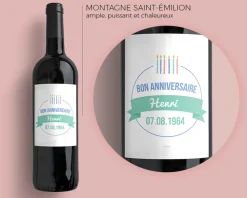 Bouteille de vin de Bordeaux personnalisée anniversaire - Bougies Vert|Cadeaux.com Sale