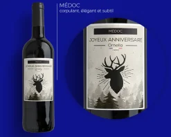 Bouteille de vin de Bordeaux personnalisée anniversaire - Cerf|Cadeaux.com Online