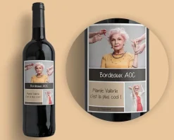 Bouteille de vin de Bordeaux personnalisée - 2 photos|Cadeaux.com Online