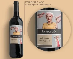 Bouteille de vin de Bordeaux personnalisée - 2 photos|Cadeaux.com Online