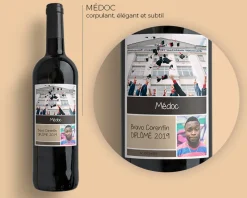 Bouteille de vin de Bordeaux personnalisée - 2 photos|Cadeaux.com Online