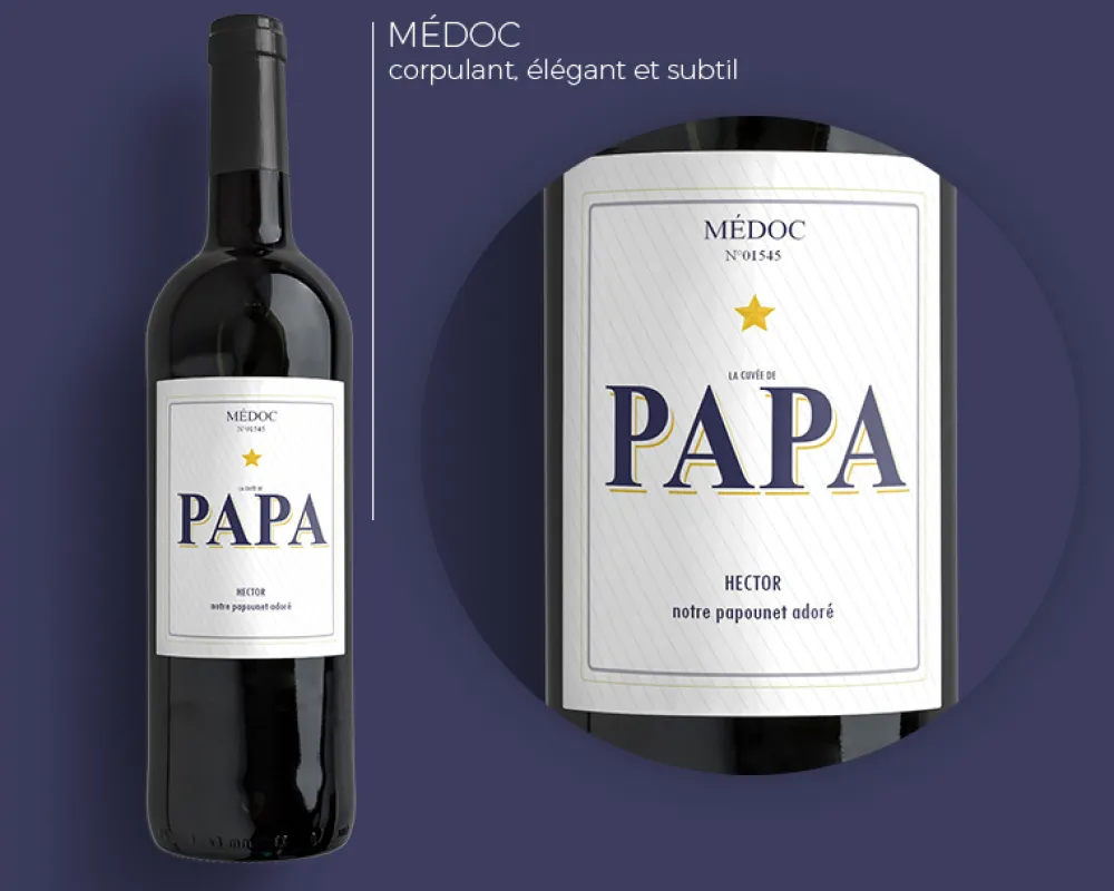 Bouteille de vin de Bordeaux personnalisée papa - Message|Cadeaux.com Clearance