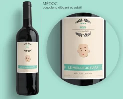 Bouteille de vin de Bordeaux personnalisée famille - Family Circus|Cadeaux.com