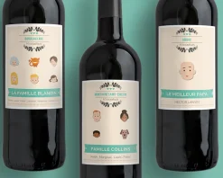 Bouteille de vin de Bordeaux personnalisée famille - Family Circus|Cadeaux.com