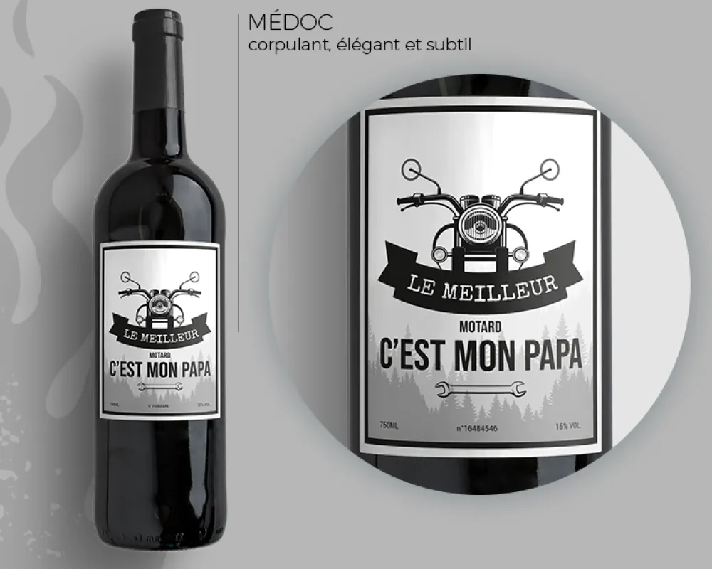 Bouteille de vin de Bordeaux personnalisée prénom - Moto|Cadeaux.com Best