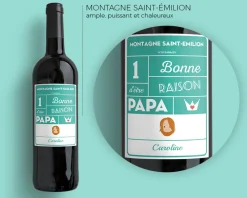Bouteille de vin de Bordeaux personnalisée papa - Family Circus|Cadeaux.com Hot