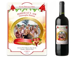 Bouteille de vin de Bordeaux personnalisée Noël - Photo|Cadeaux.com Best