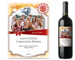Bouteille de vin de Bordeaux personnalisée Noël - Photo|Cadeaux.com Best