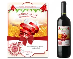 Bouteille de vin de Bordeaux personnalisée Noël - Voeux|Cadeaux.com Clearance