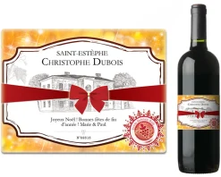 Bouteille de vin de Bordeaux personnalisée Noël - Voeux|Cadeaux.com Clearance