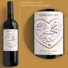 Bouteille de vin de Bordeaux personnalisée prénoms - Coeur Famille|Cadeaux.com