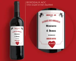 Bouteille de vin de Bordeaux personnalisée couple - Cupidon|Cadeaux.com Outlet
