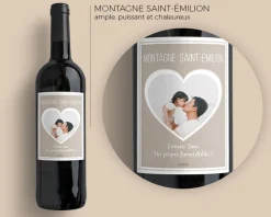 Bouteille de vin de Bordeaux personnalisée photo et message - Coeur Photo|Cadeaux.com Best