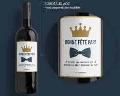 Bouteille de vin de Bordeaux personnalisée - Papa Royal|Cadeaux.com Outlet