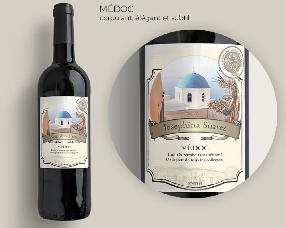 Bouteille de vin de Bordeaux personnalisée photo - Classique|Cadeaux.com Online