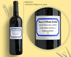 Bouteille de vin de Bordeaux personnalisée remerciements - Maîtresse, Maître et ATSEM|Cadeaux.com Discount