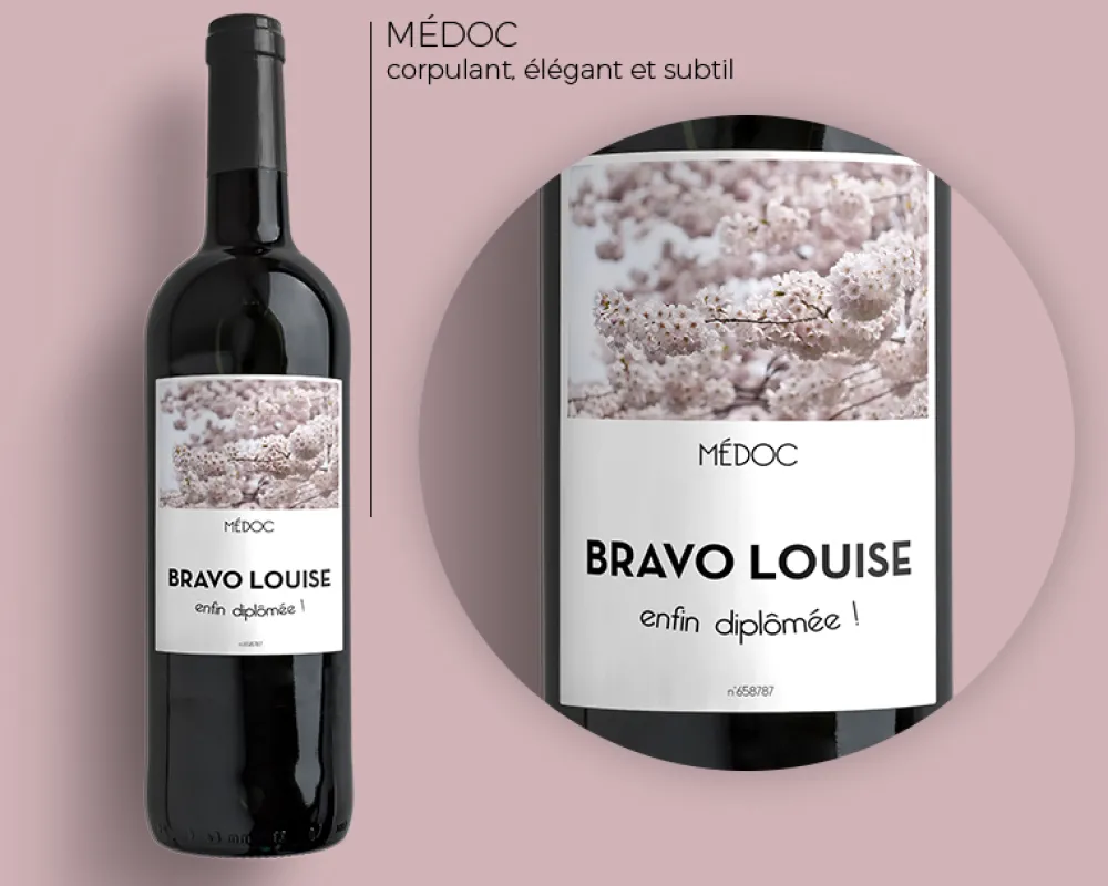 Bouteille de vin de Bordeaux personnalisée message - Fleurs|Cadeaux.com Online