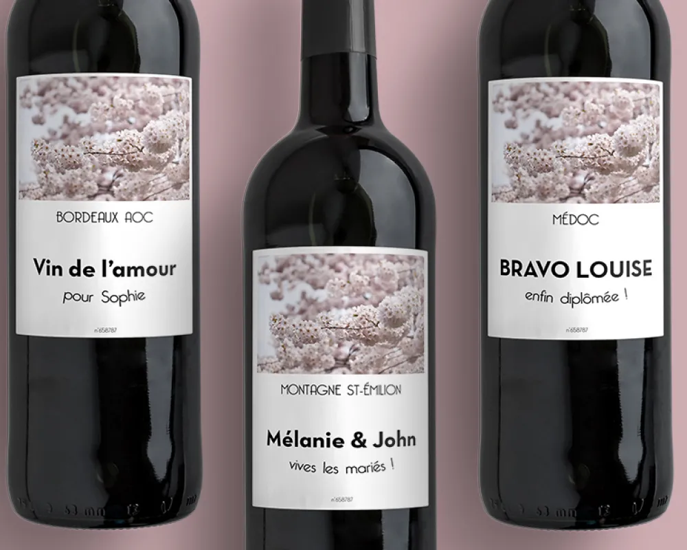 Bouteille de vin de Bordeaux personnalisée message - Fleurs|Cadeaux.com Online