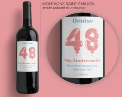 Bouteille de vin de Bordeaux personnalisée anniversaire - Ballons Rose|Cadeaux.com Best