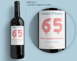 Bouteille de vin de Bordeaux personnalisée anniversaire - Ballons Rose|Cadeaux.com Best