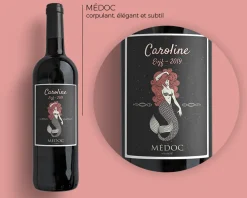 Bouteille de vin de Bordeaux personnalisée message - Sirène|Cadeaux.com Outlet