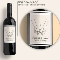 Bouteille de vin personnalisée - Dessin au trait|Cadeaux.com Online