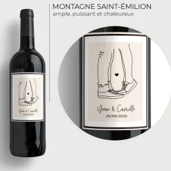 Bouteille de vin personnalisée - Dessin au trait|Cadeaux.com Online