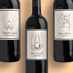 Bouteille de vin personnalisée - Dessin au trait|Cadeaux.com Online